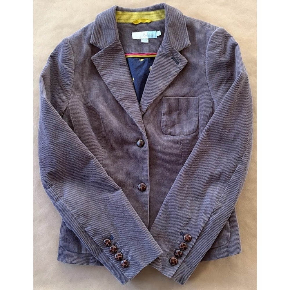 Boden Womens Corduroy Cord Purple Blazer Lined Buttons US 2/UK 6 Academia Preppy - Picture 2 of 13